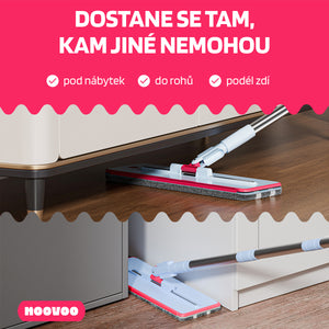 Dvoukomorový plochý mop - samočistící