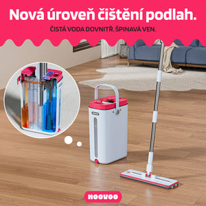 Dvoukomorový plochý mop - samočistící