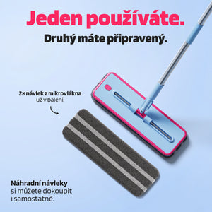 Dvoukomorový plochý mop - samočistící