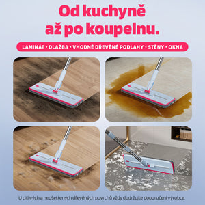 Dvoukomorový plochý mop - samočistící